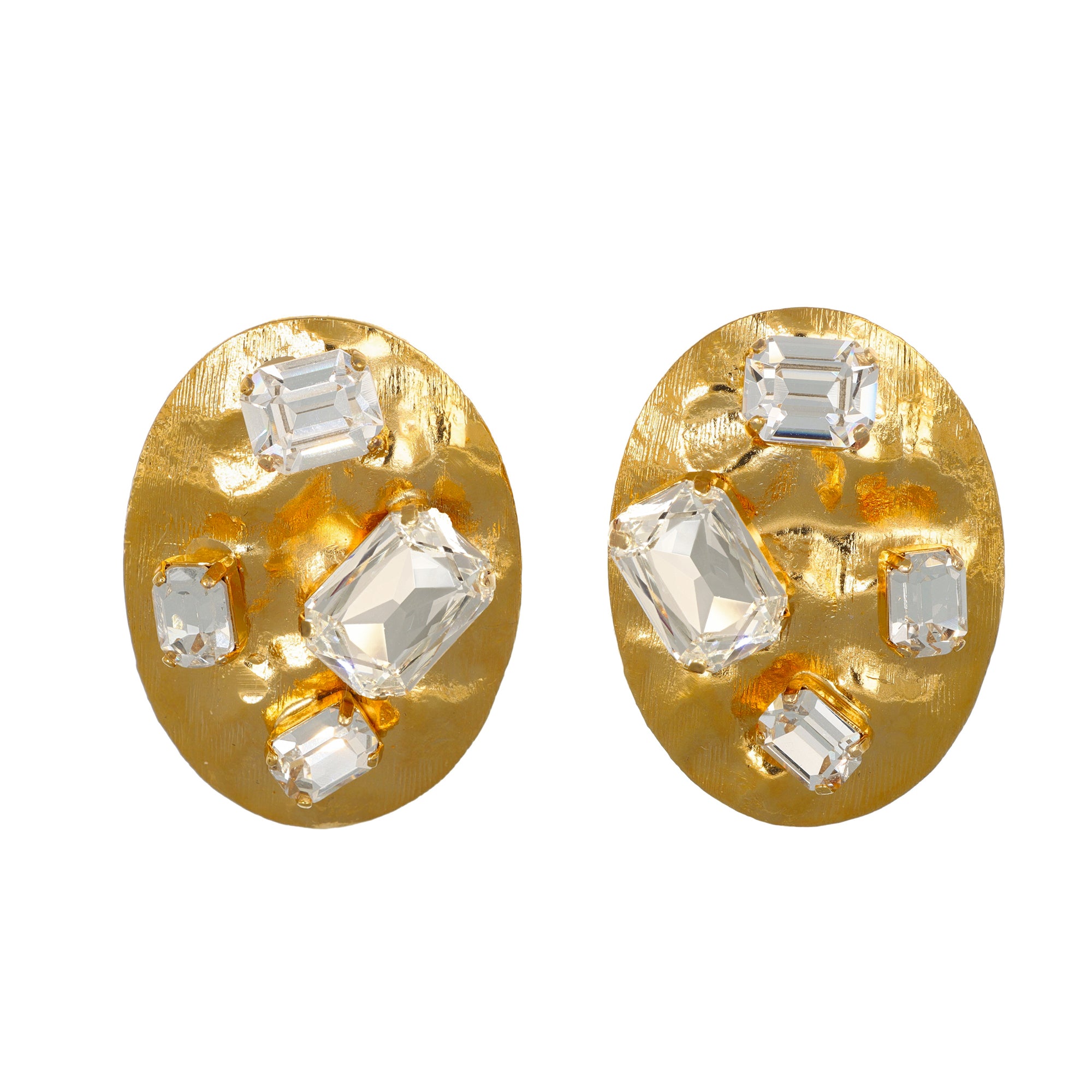 Splendidi Orecchini A Clip A Goccia In Cristallo Rosso Con Finitura - Foto 10